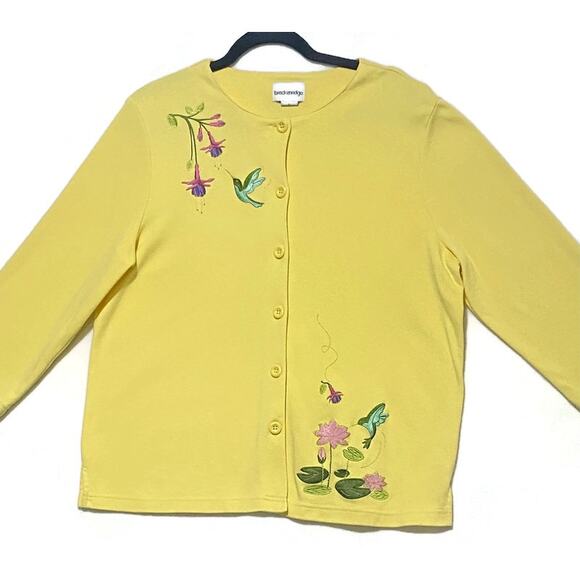 Breckenridge Button Up Jacket Women's Large Yellow Embroidered Casual - Picture 6 of 10